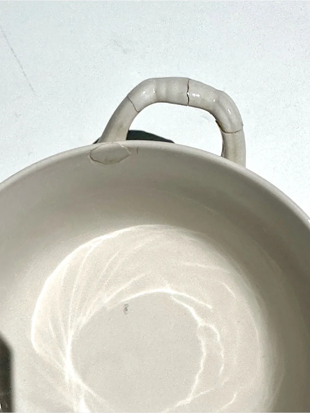 Rare! MIKASA Renaissance White Double-Handled Flat Cream Soup Bowl 4 3/4 repair